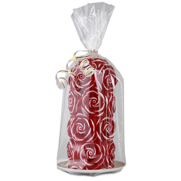 свеча пенек в розах бордо