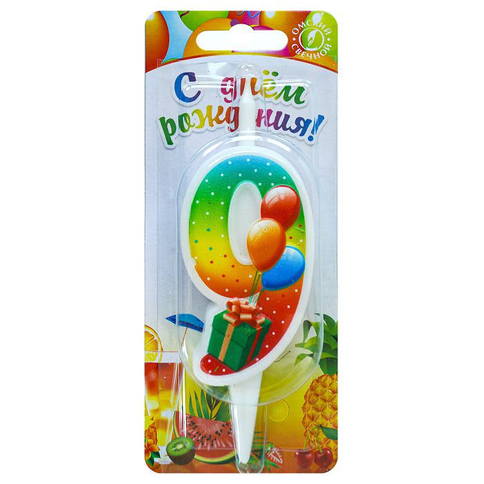 свеча тортовая "С подарком" 9