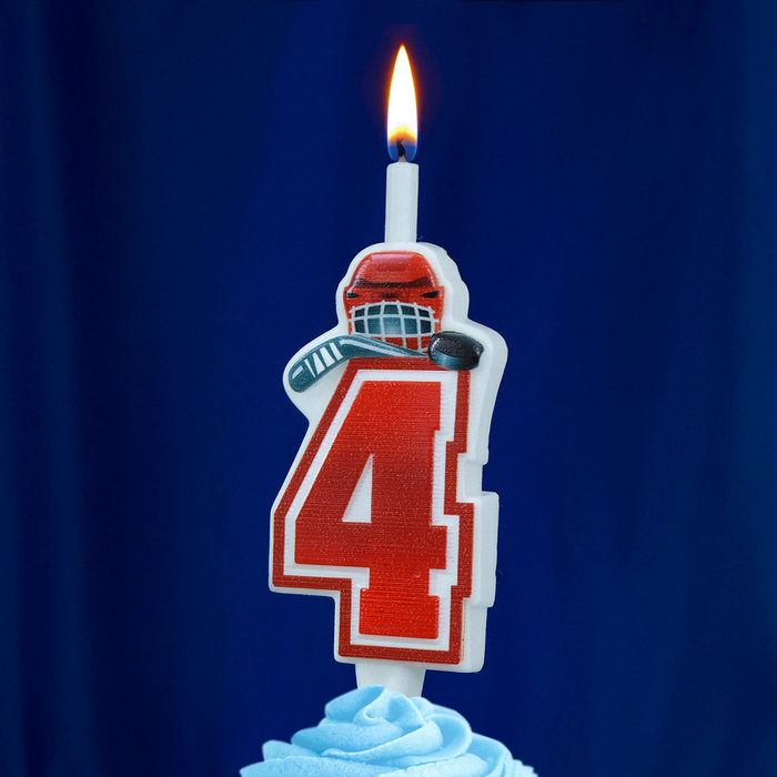 Свеча тортовая 4 "Хоккей"