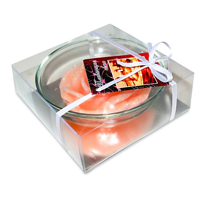 свеча роза оранжевая плавающая