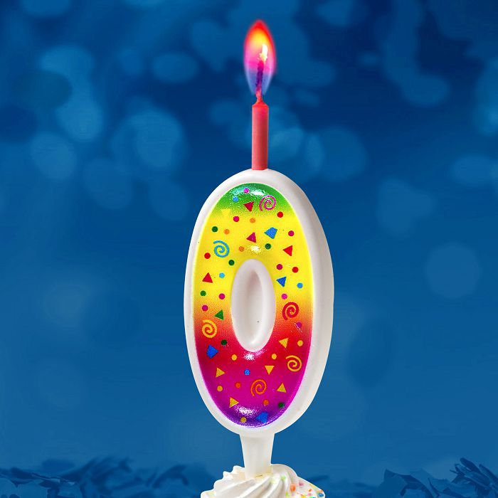 свеча торт. с цветным пламенем 0