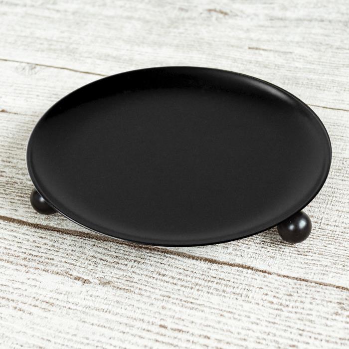 подсвечник чашка на шариках  140 черный