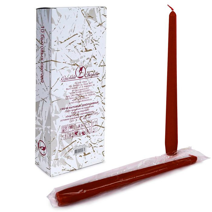 свеча античная 10 шт коричневая