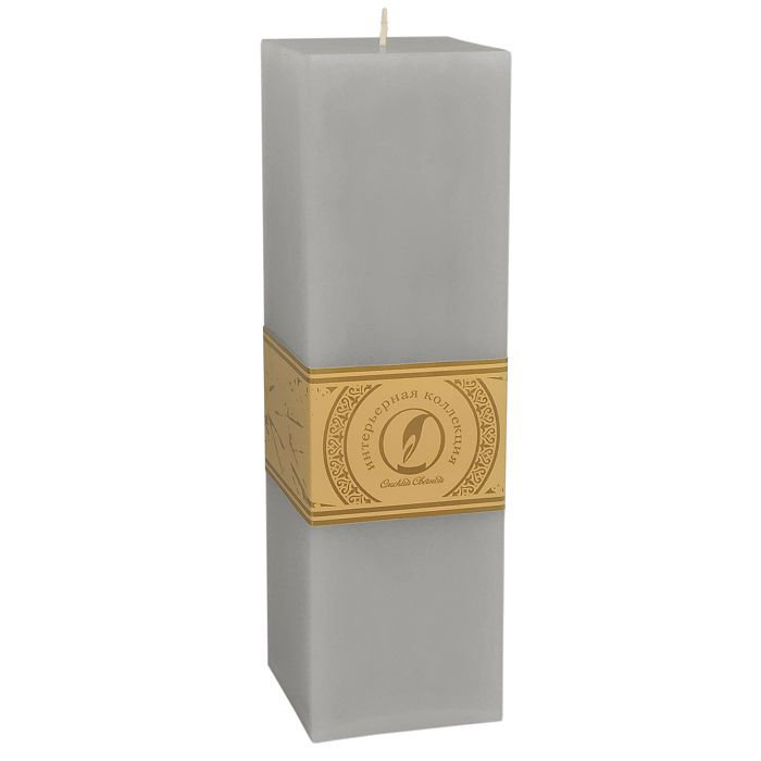 свеча квадратная призма 75х75х250 дымчато-голубой