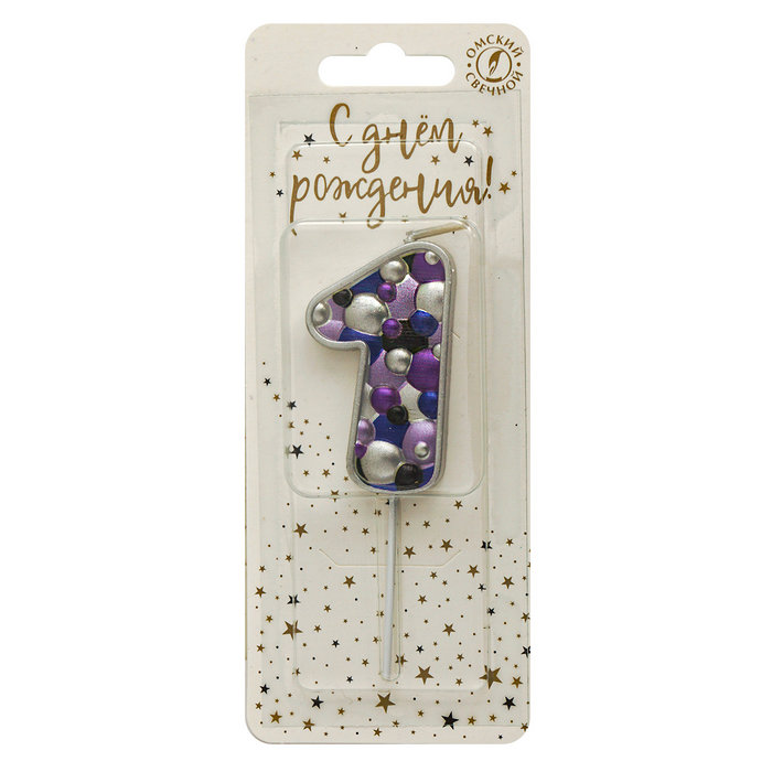 свеча тортовая "пузырьки" мал 1 серебро