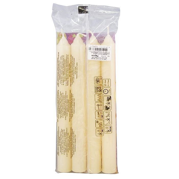 свеча столовая арома 40 гр персик 4 шт