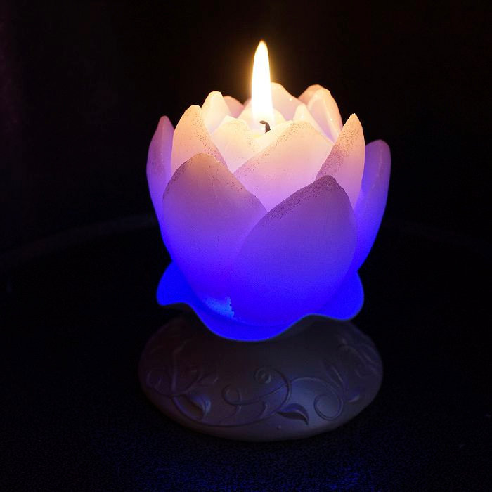 свеча мигающая  хамелеон Тюльпан