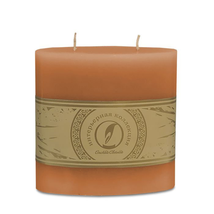 свеча овальная призма 125х63х125 2 фитиля терракотовый