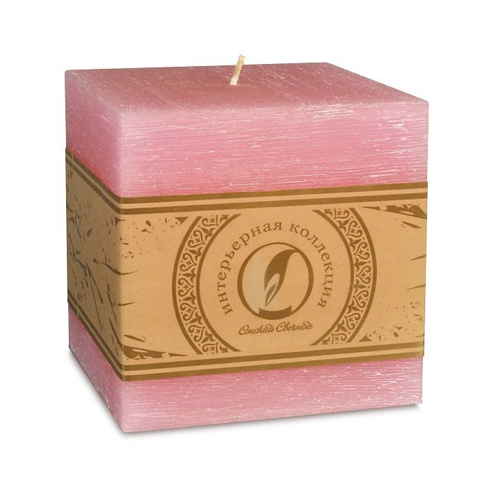 свеча куб 100 розовый