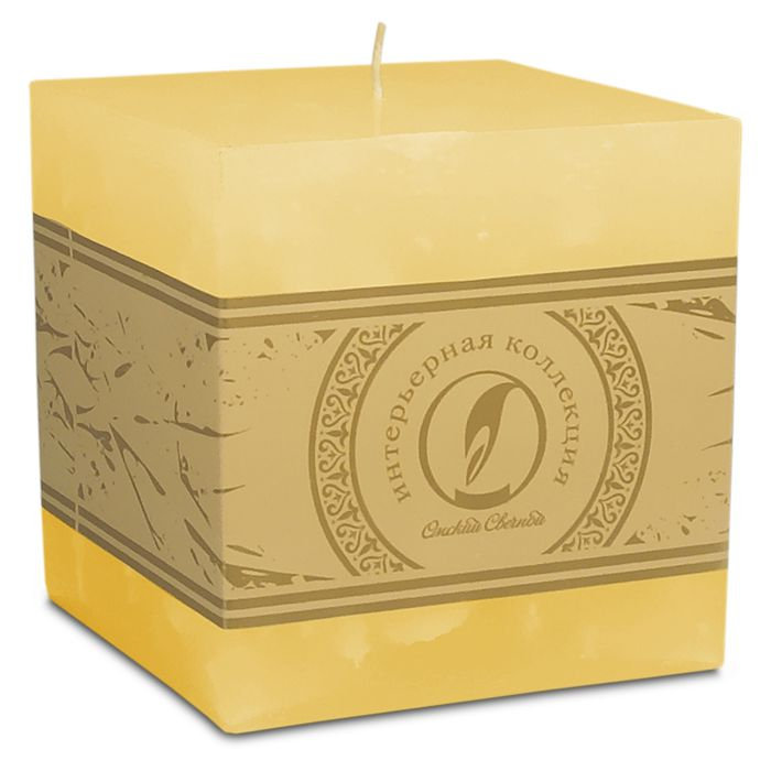 свеча куб 100 желтый