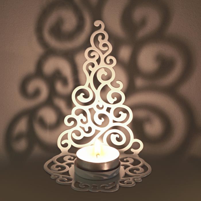 подсвечник "елка гламурная" белый