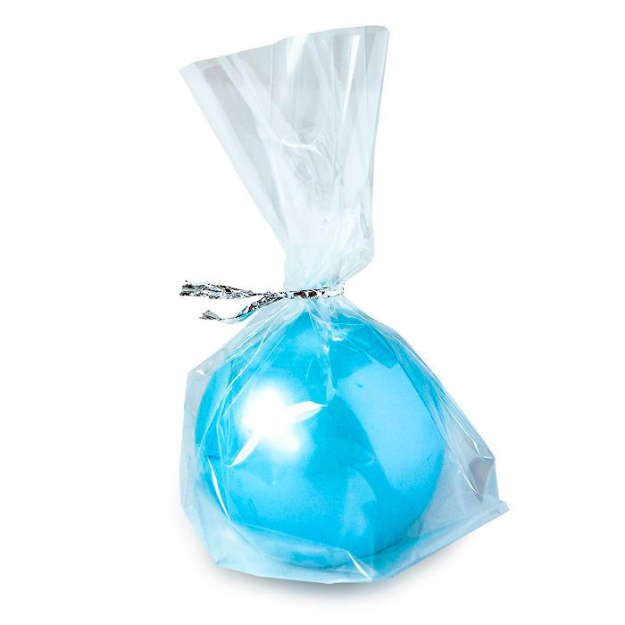 свеча шар 55  голубой блеск