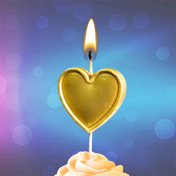 свеча тортовая на шпажке сердечко