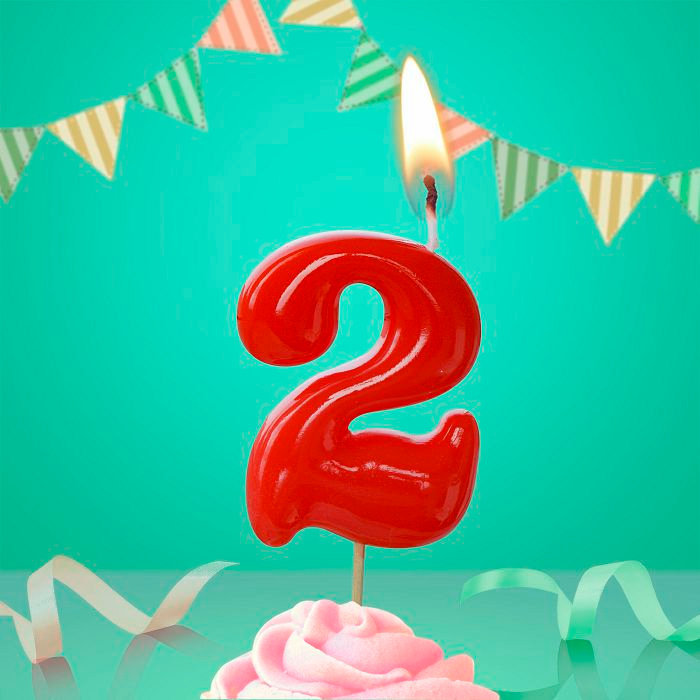 свеча тортовая на шпажке красная 2