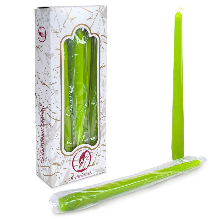 свеча античная 10 шт зеленая