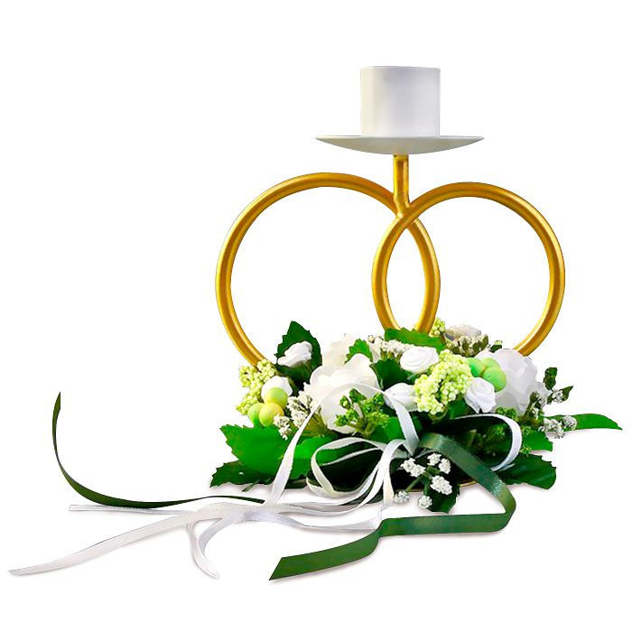 подсвечник "свадебные кольца"