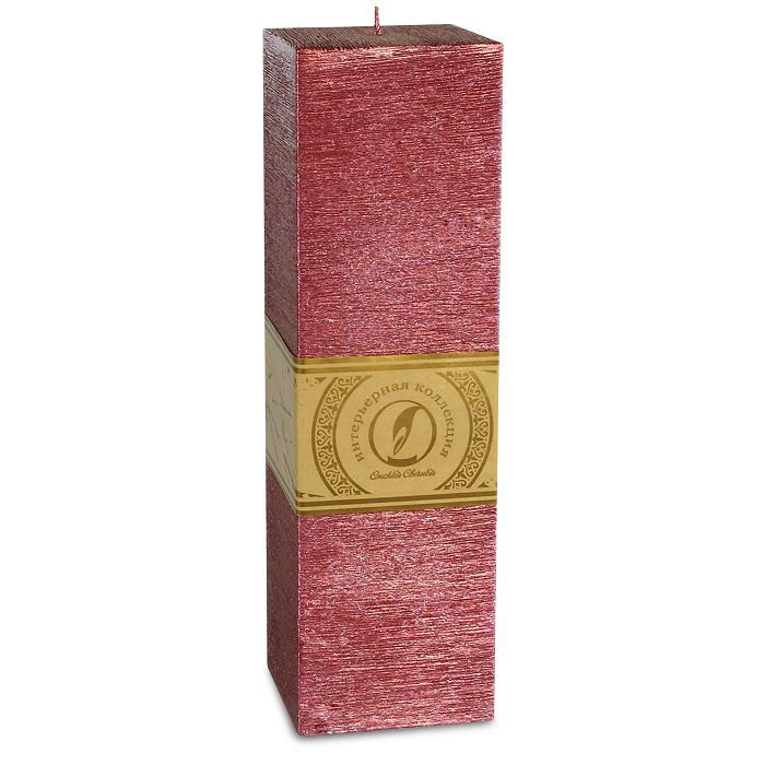 свеча квадратная призма 75х75х250 рубин