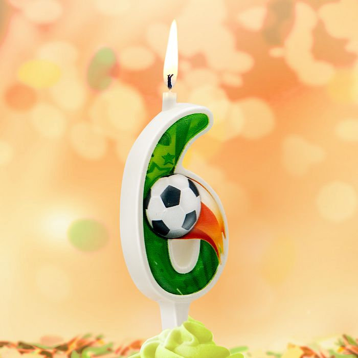 Свеча тортовая 6 "Футбольная"