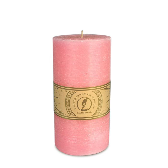 свеча цилиндр d100h205 розовый