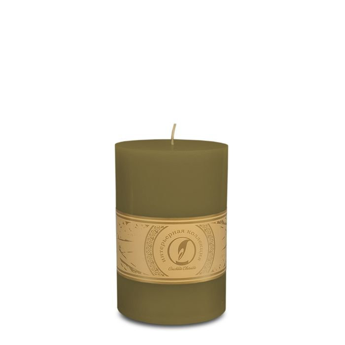 свеча цилиндр d100h150 оливковый