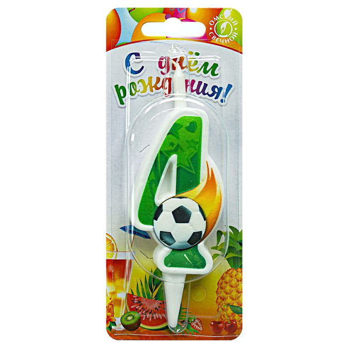 Свеча тортовая 4 "Футбольная"