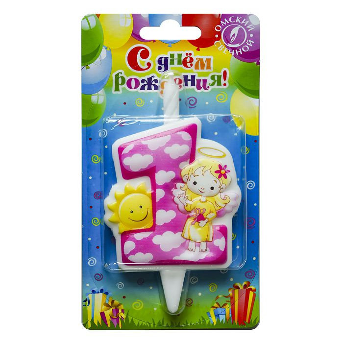 свеча тортовая "годик" (с ангелочком)