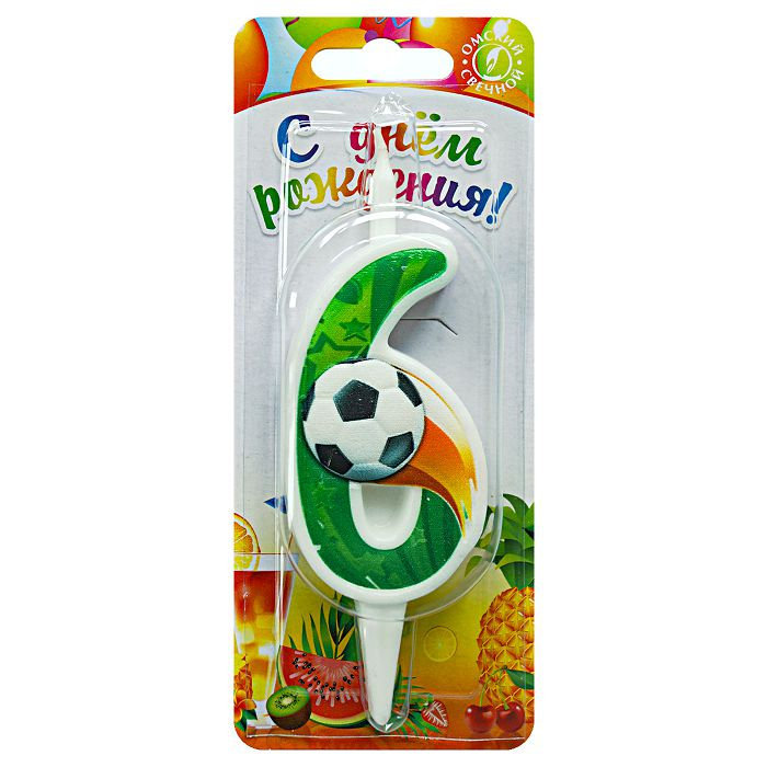 Свеча тортовая 6 "Футбольная"