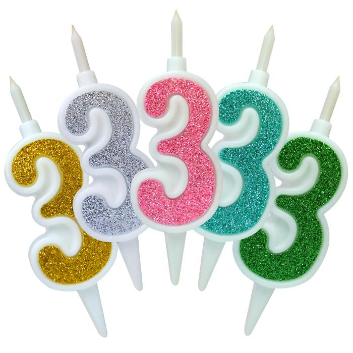 свеча тортовая 3 "суперблеск" микс