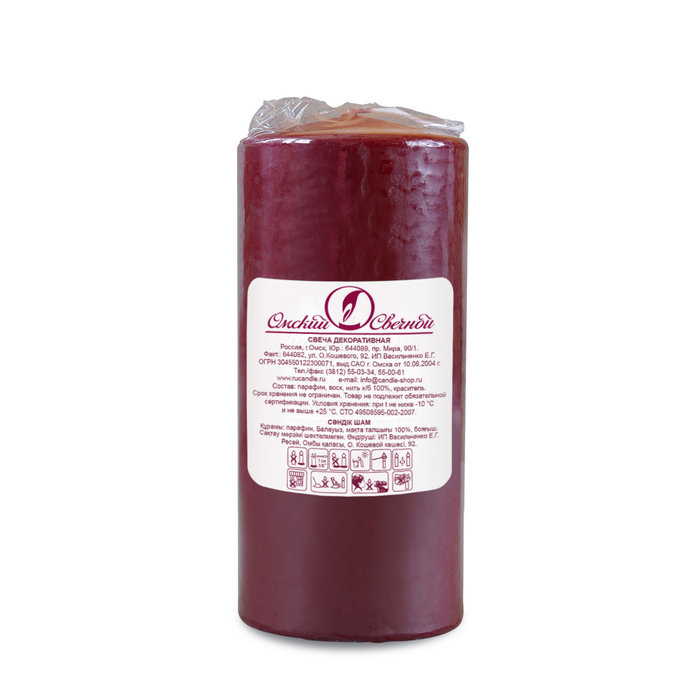 свеча пеньковая 60х125 бордовая