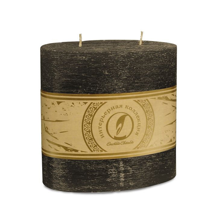 свеча овальная призма 125х63х125 2 фитиля черный