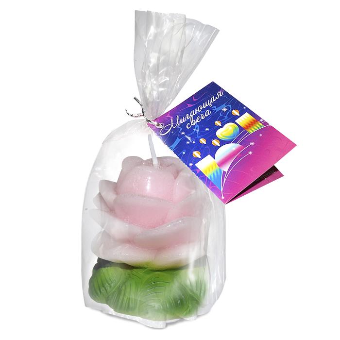 свеча мигающая  Роза малая ароматиз.