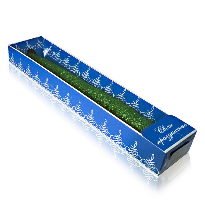 свеча античная Снежная зеленая