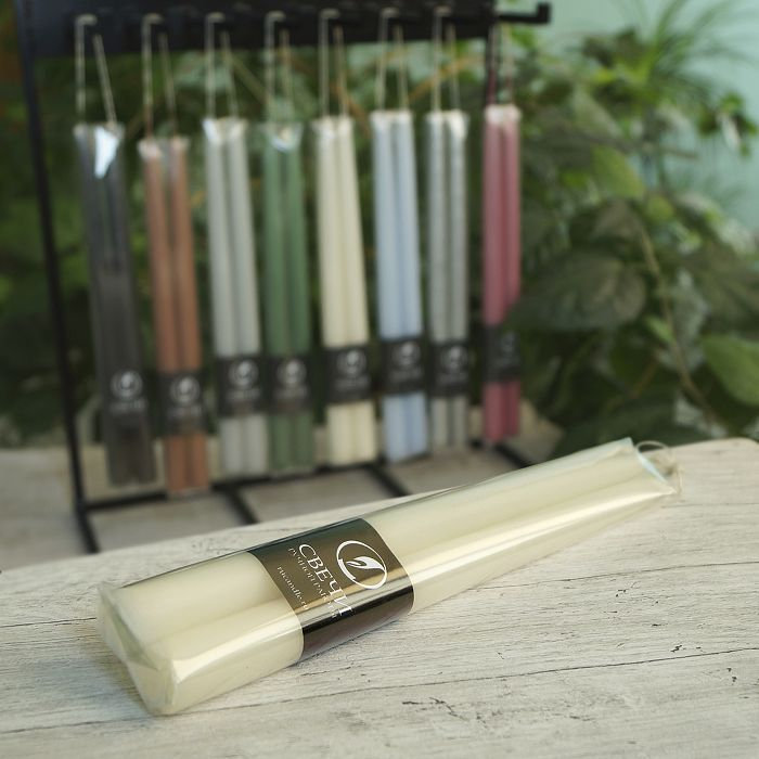 свеча античная ручной работы 2 шт 30 см (молочная)