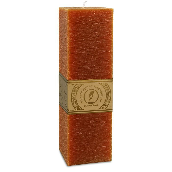 свеча квадратная призма 75х75х250 коричневый