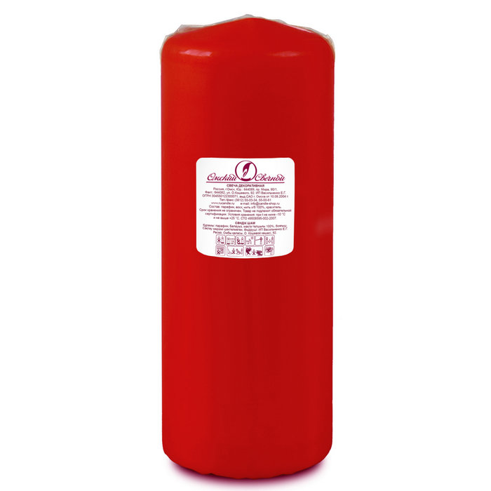 свеча пеньковая 80х200 красная