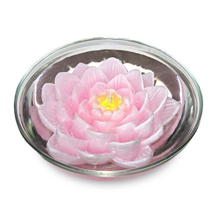 свеча плавающая лилия розовая