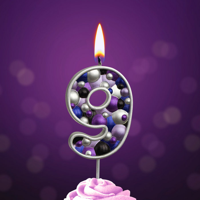 свеча тортовая "пузырьки" мал 9 серебро