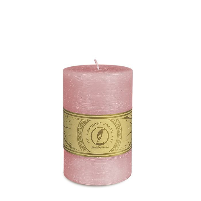 свеча цилиндр d100h150 розовый