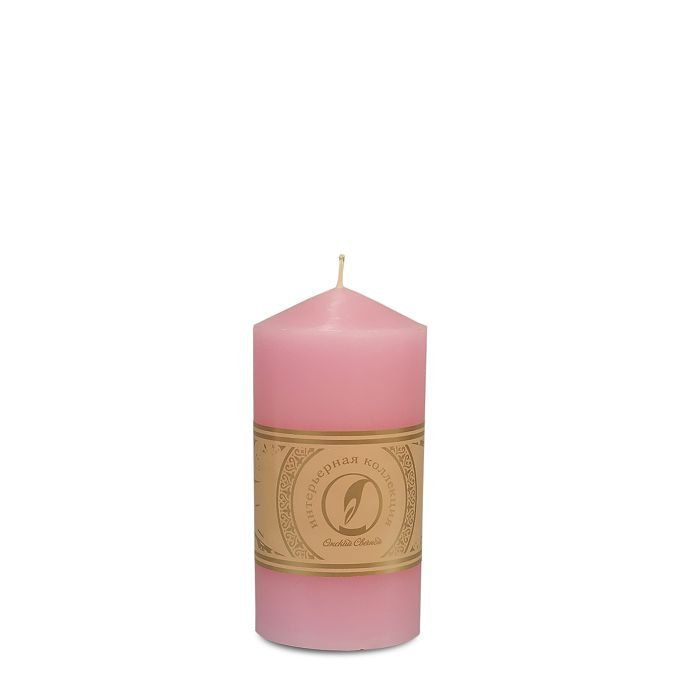 свеча цилиндр с конусом d70h127 розовый