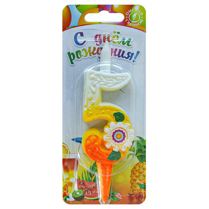 свеча тортовые цифры солнечные 5