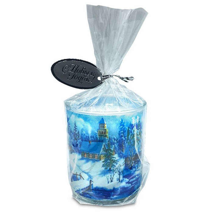свеча в стекле "зимний вечер"