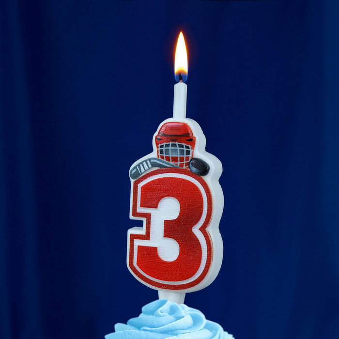 Свеча тортовая 3 "Хоккей"