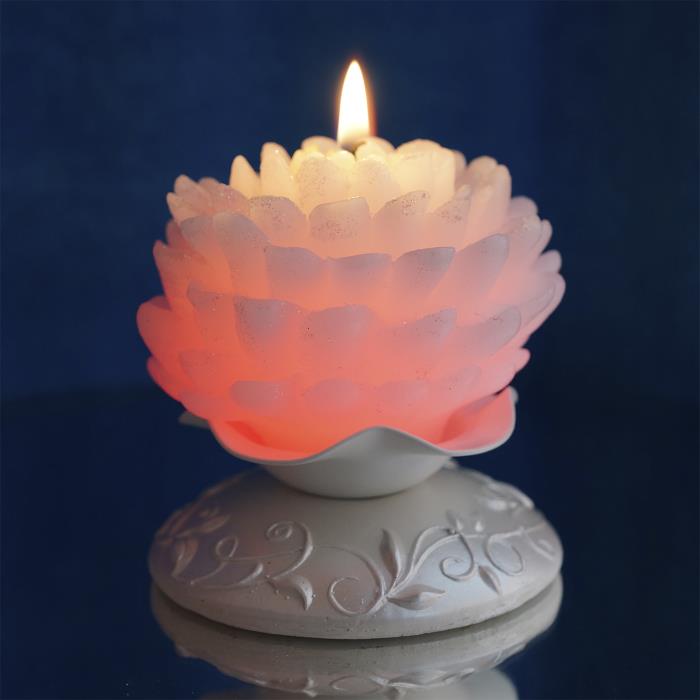 свеча мигающая хамелеон  Георгин