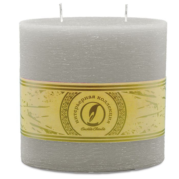 свеча овальная призма 150х75х150 2 фитиля дымчато-голубой