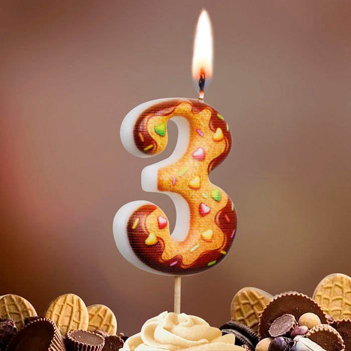 свеча тортовая  3 "Печенье"