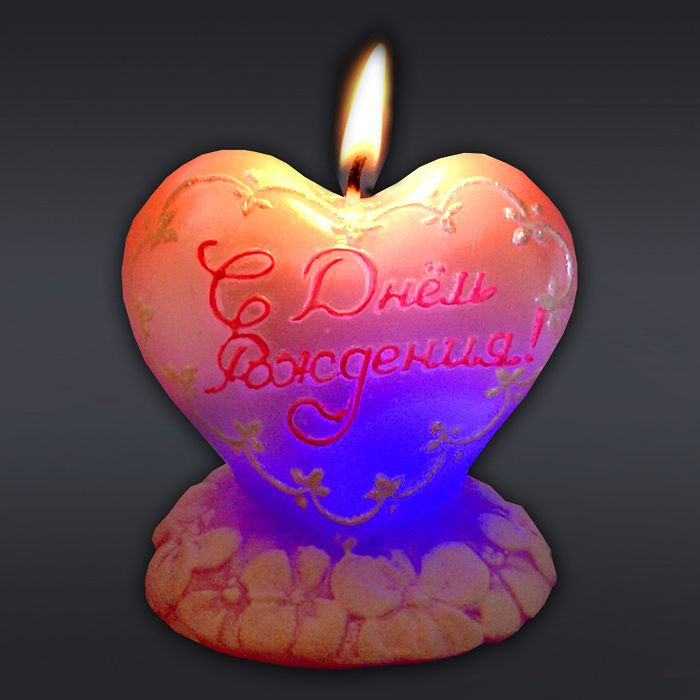 свеча мигающая Хамелеон Сердце малое