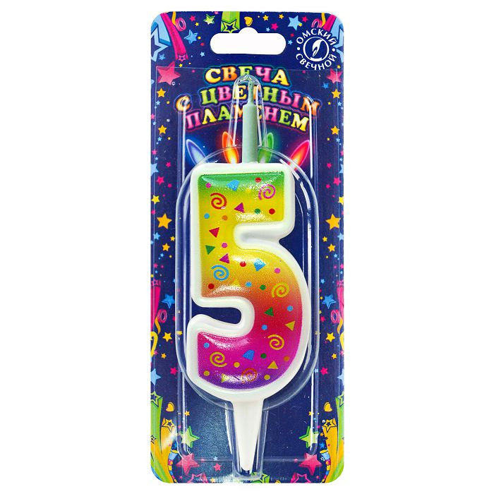 свеча торт. с цветным пламенем 5