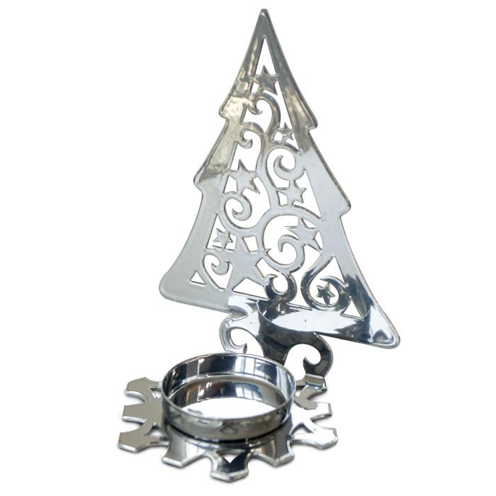 подсвечник "елка со звездами" цвет хром