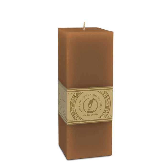 свеча квадратная призма 75х75х205 коричневый