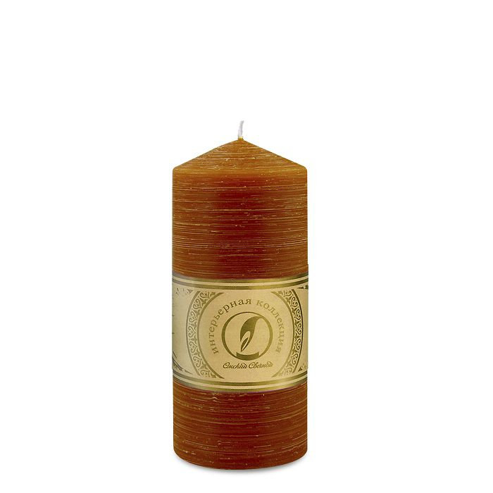 свеча цилиндр с конусом d70h150 коричневый